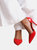 Womens/Ladies Athens Patent Faux Leather Pointed Stiletto Heel High Heels (Red)