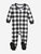 Baby Footed Plaid Pajamas - Black-White