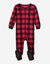Baby Footed Plaid Pajamas - Red-Black