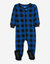 Baby Footed Plaid Pajamas - Black-Navy