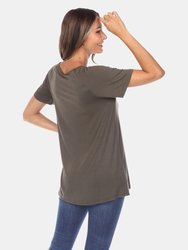 Crisscross Cutout Short Sleeve Top