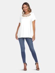 Crisscross Cutout Short Sleeve Top