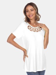 Crisscross Cutout Short Sleeve Top