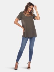 Crisscross Cutout Short Sleeve Top