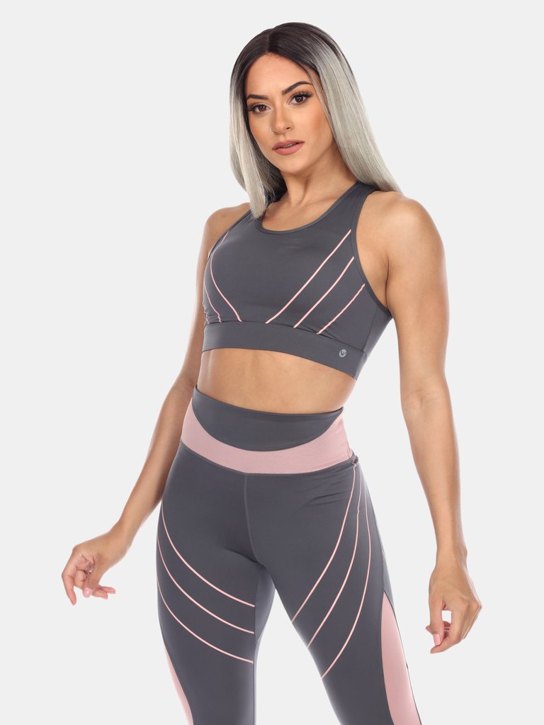 Cut Out Back Mesh Sports Bra