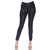 Faux Suede Snake Print Pants - Black