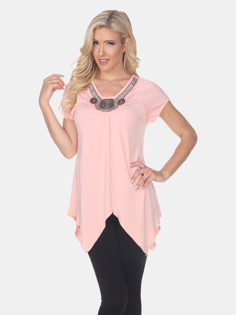 Fenella Tunic Top - Coral Pink