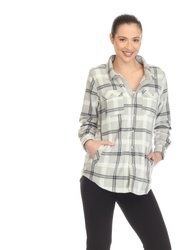 Flannel Plaid Shirts - Grey/Black