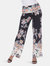 Floral Paisley Printed Palazzo Pants - Black/White