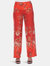 Floral Paisley Printed Palazzo Pants - Red/White