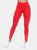 High-Waist Mesh Fitness Leggings - Red