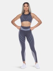 High-Waist Reflective Piping Fitness Leggings