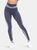 High-Waist Reflective Piping Fitness Leggings - Blue