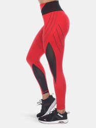 High-Waist Reflective Piping Fitness Leggings