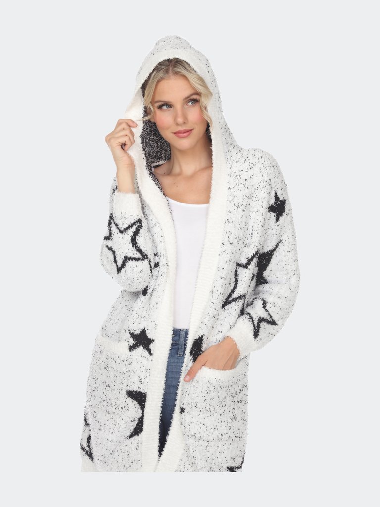 Hooded Open Front Sherpa Coat