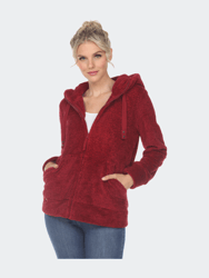 Hooded Sherpa Jacket - Red