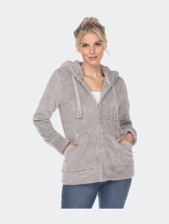 Hooded Sherpa Jacket - Grey