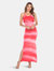 Kalea Tie Dye Overlay Maxi Dress - Red/Pink