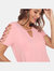 Keyhole Neck Cutout Short Sleeve Top