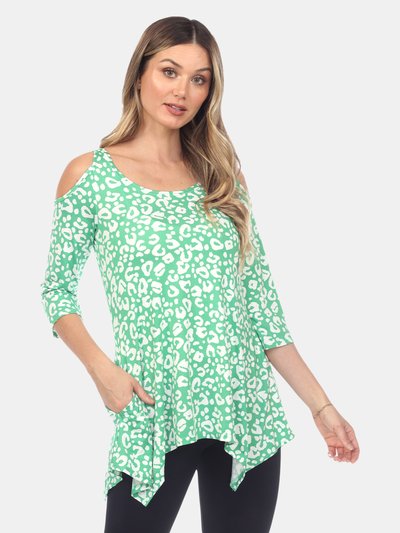 White Mark Leopard Cold Shoulder Tunic product
