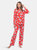 Long Sleeve Floral Pajama Set - Red