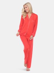 Long Sleeve Pajama Set - Red