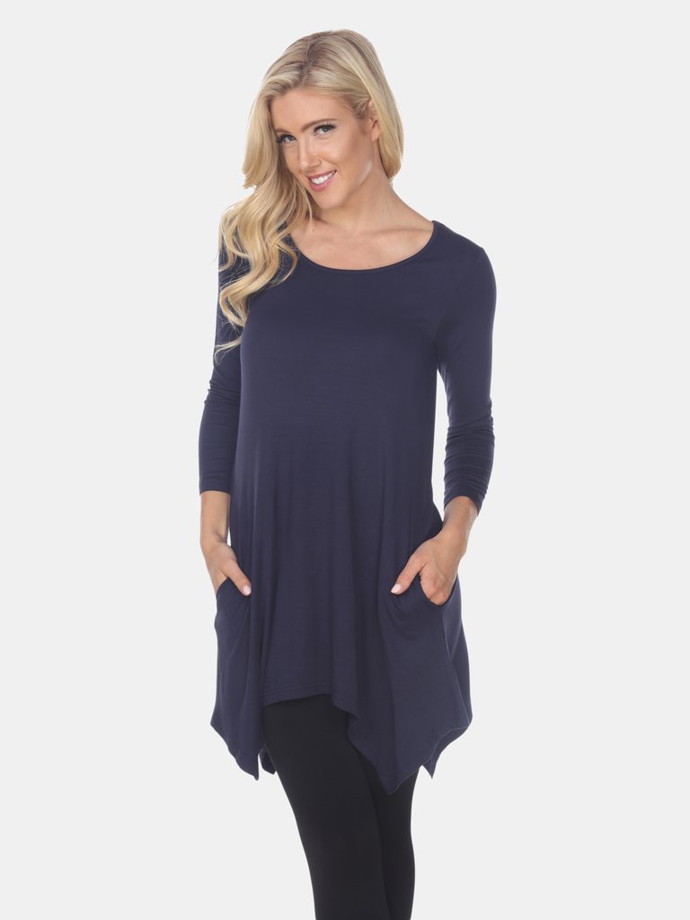 Makayla Tunic Top - Navy