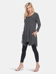 Makayla Tunic Top - Charcoal