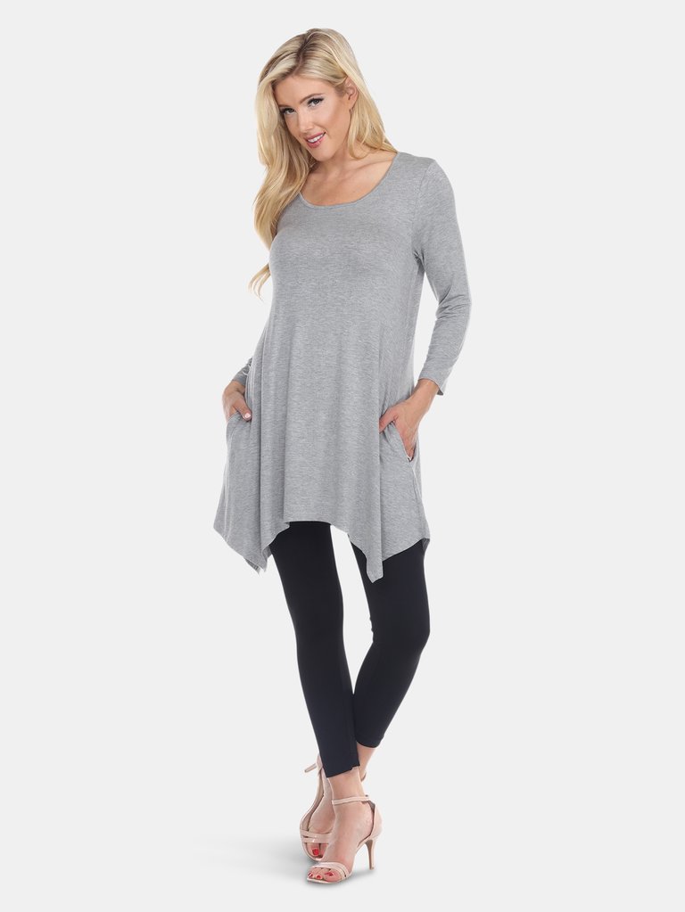 Makayla Tunic Top - Heather Grey