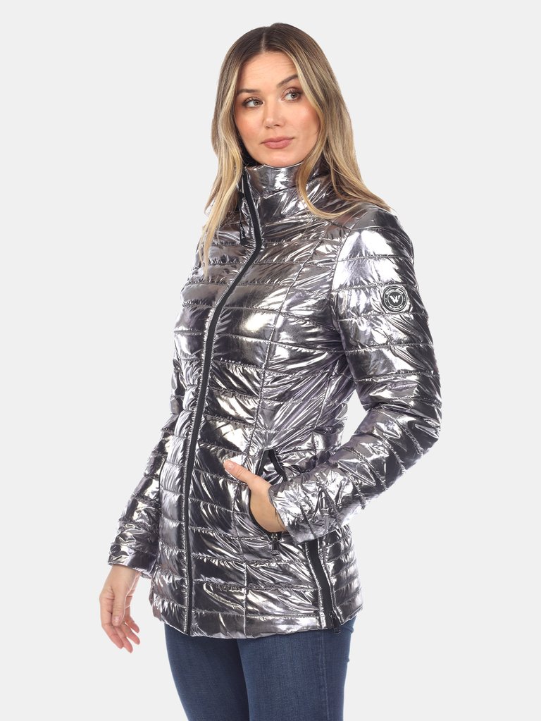 Metallic Puffer Coat