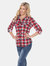 Oakley Stretchy Plaid Top - Red/Blue