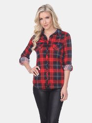 Oakley Stretchy Plaid Top - Red/Black