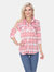 Oakley Stretchy Plaid Top - Pink/Beige