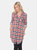 Piper Stretchy Plaid Tunic - Grey/Coral