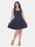 Plus Crystal Dress - Navy