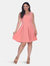 Plus Crystal Dress - Coral