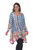 Plus Marlene Tunic Top - Teal/Pink