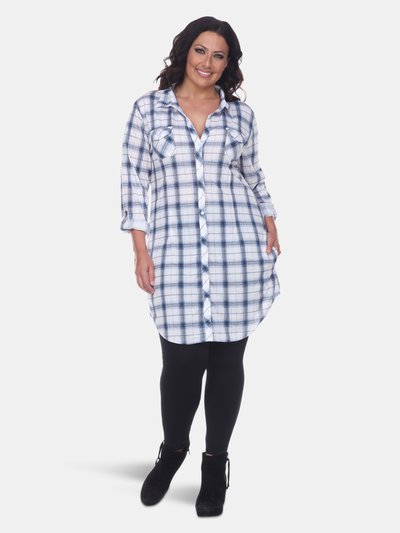 White Mark Plus Piper Stretchy Plaid Tunic product
