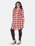 Plus Piper Stretchy Plaid Tunic - Orange/Purple