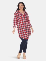 Plus Piper Stretchy Plaid Tunic - Red/Blue