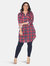 Plus Piper Stretchy Plaid Tunic - Burgundy/Blue