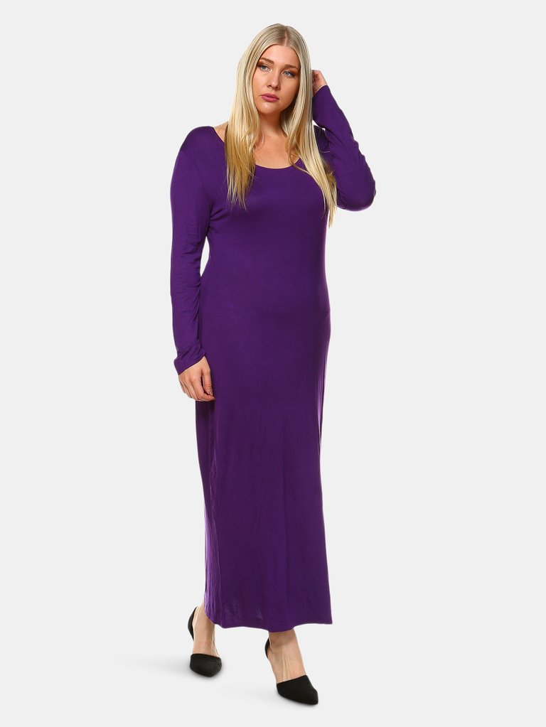 Plus Ria Dress - Purple
