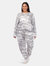 Plus Size 2 Piece Lounge Set - Grey Tie-Dye