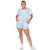 Plus Size 2 Piece Top & Shorts Lounge Set - Blue