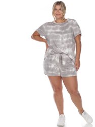 Plus Size 2 Piece Top & Shorts Lounge Set