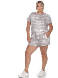 Plus Size 2 Piece Top & Shorts Lounge Set