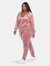 Plus Size 2 Piece Velour Tracksuit Set