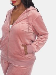 Plus Size 2 Piece Velour Tracksuit Set