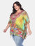 Plus Size Animal Print Caftan with Tie-up Neckline