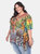 Plus Size Animal Print Caftan with Tie-up Neckline